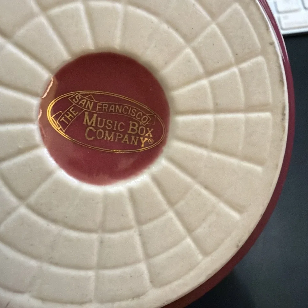 The San Francisco Music Box Company Red And Gold Trinket Box!